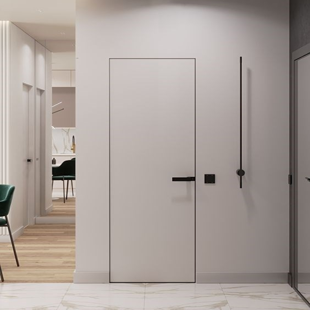 картинка Скрытая дверь под отделку открывание на себя Петли Atomika Koblenz ИТАЛИЯ (СКЛАД 42мм) от магазина ДвериКо