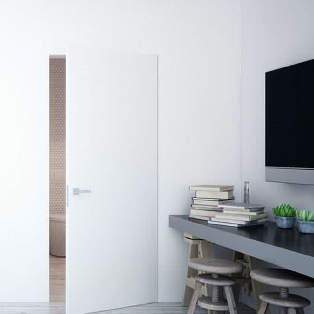 картинка Скрытая дверь без кромки загрунтованная под покраску открывание на себя 39мм Петли Kubika Koblenz ИТАЛИЯ от магазина ДвериКо